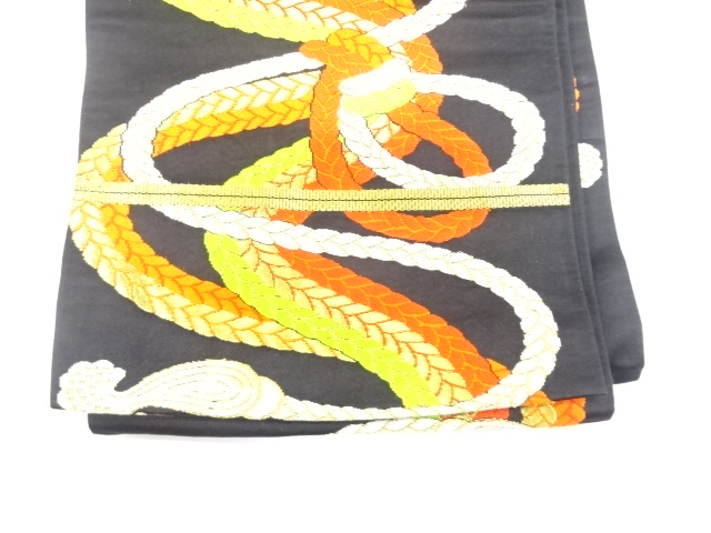  アンティーク　組紐模様織り出し子供帯（材料）